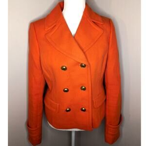 Banana Republic Orange Military Jacket Small Gold Button Peacoat